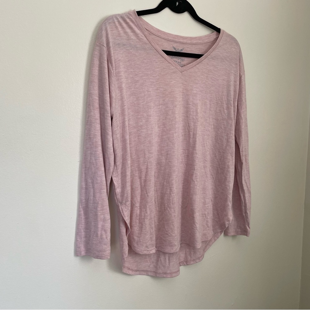 Faded Glory | Pink Hi Low Long Sleeve Tee | Size Small - Picture 2 of 13